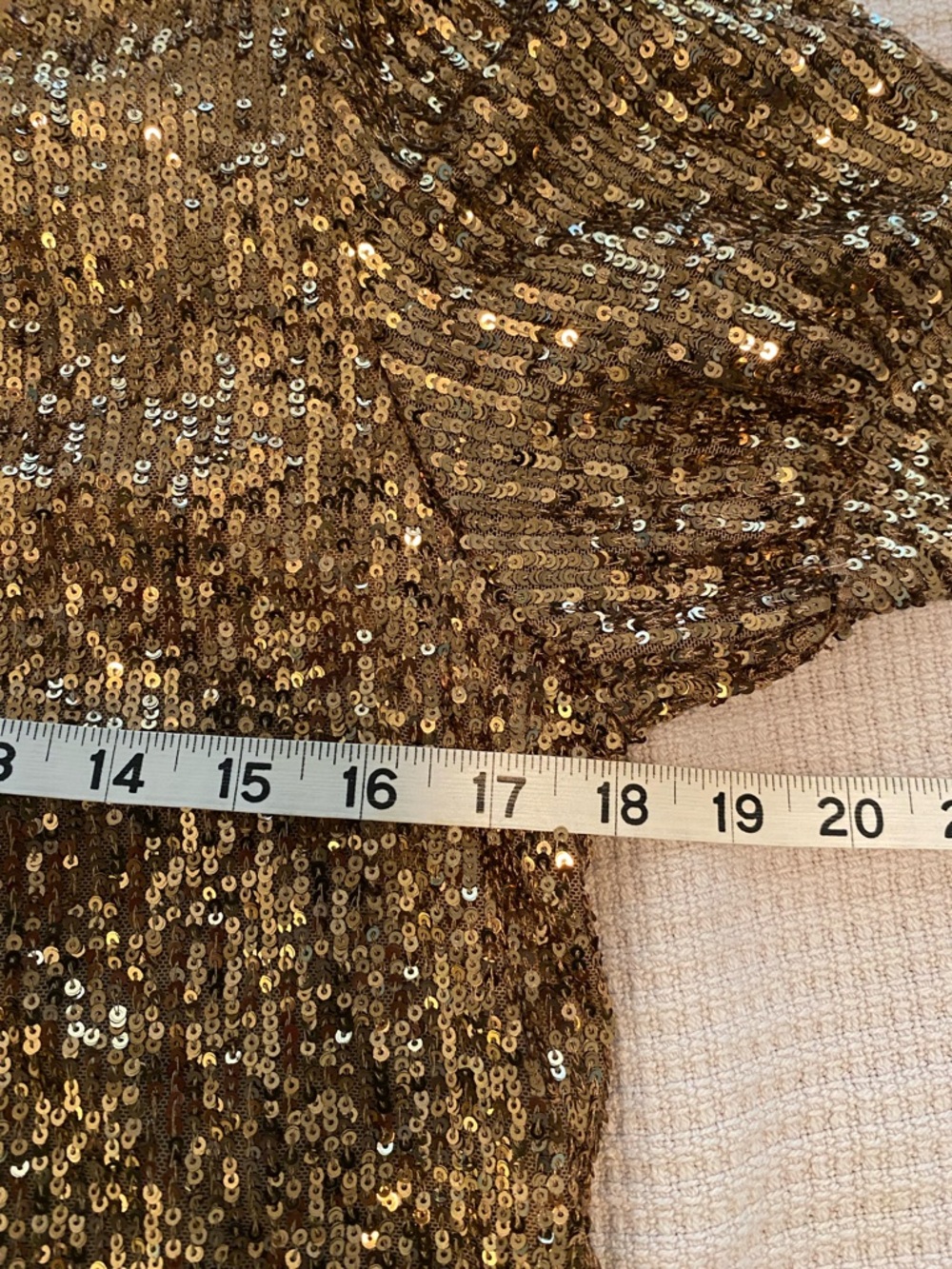 NWOT Gold Sequin Mini Dress Size Medium - Picture 5 of 5